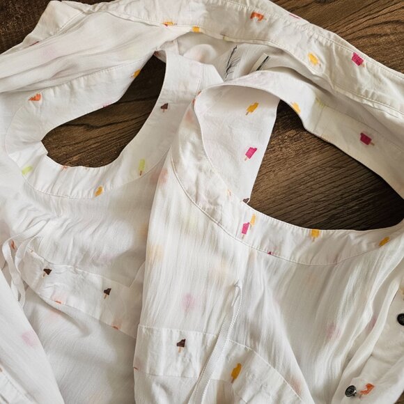 HD in Paris Paleta Popsicle A-Line Sleeveless Button Up Shirt Dress 0 2 XS - Picture 7 of 15